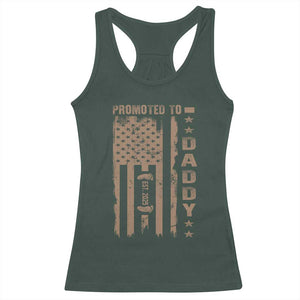 New Dad 2025 Racerback Tank Top Promoted To Daddy Est 2025 TS09 Dark Forest Green Print Your Wear