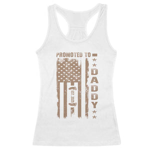 New Dad 2025 Racerback Tank Top Promoted To Daddy Est 2025 TS09 White Print Your Wear
