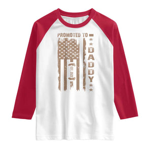 New Dad 2025 Raglan Shirt Promoted To Daddy Est 2025 TS09 White Red Print Your Wear