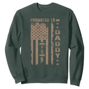 New Dad 2025 Sweatshirt Promoted To Daddy Est 2025 TS09 Dark Forest Green Print Your Wear