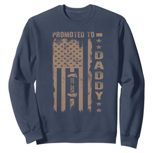 New Dad 2025 Sweatshirt Promoted To Daddy Est 2025 TS09 Navy Print Your Wear
