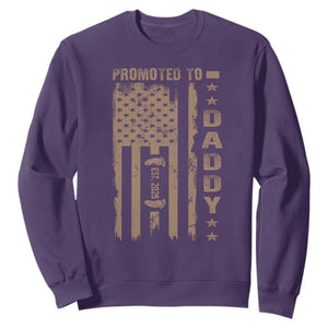 New Dad 2025 Sweatshirt Promoted To Daddy Est 2025 TS09 Purple Print Your Wear