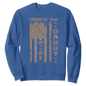 New Dad 2025 Sweatshirt Promoted To Daddy Est 2025 TS09 Royal Blue Print Your Wear