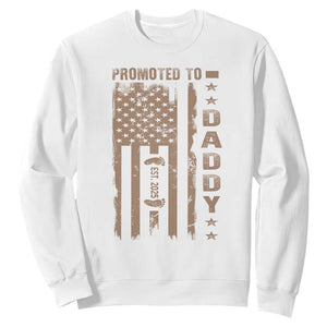 New Dad 2025 Sweatshirt Promoted To Daddy Est 2025 TS09 White Print Your Wear