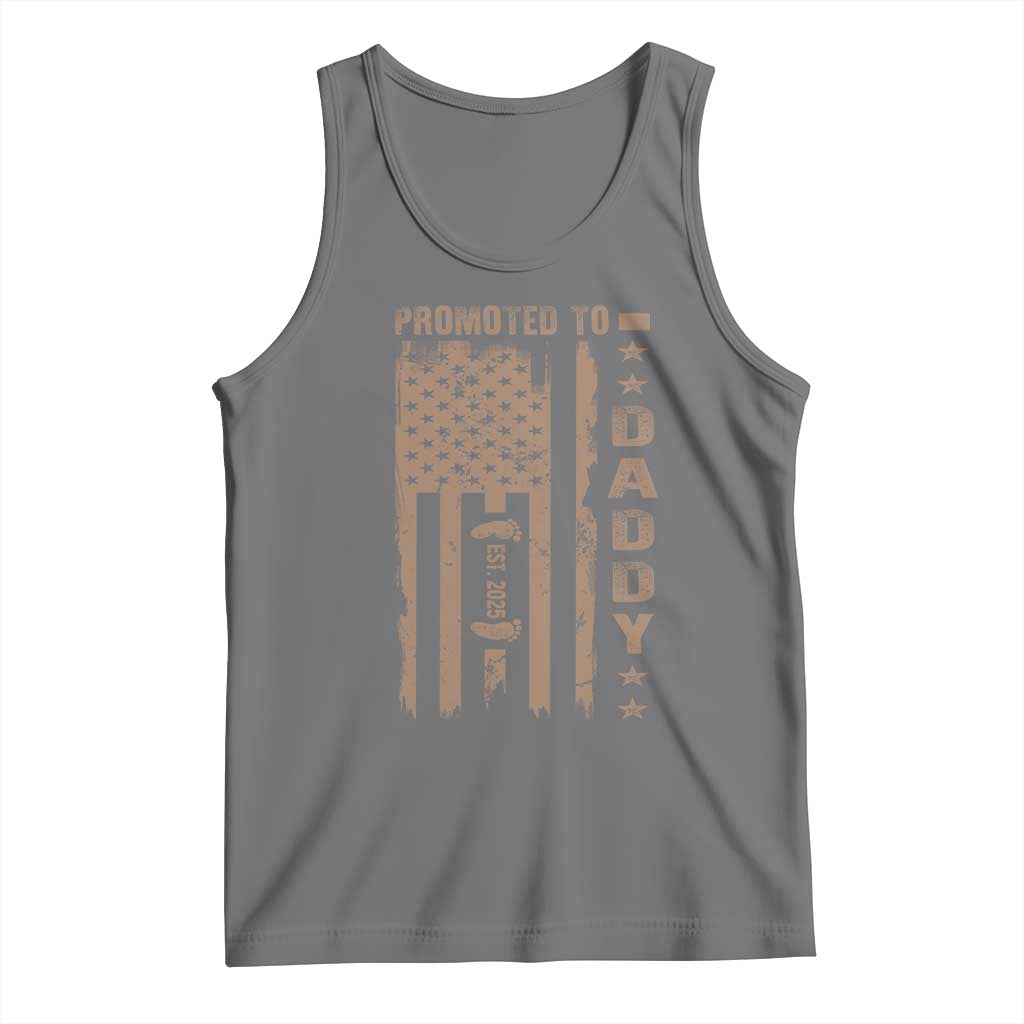 New Dad 2025 Tank Top Promoted To Daddy Est 2025 TS09 Black Heather Print Your Wear