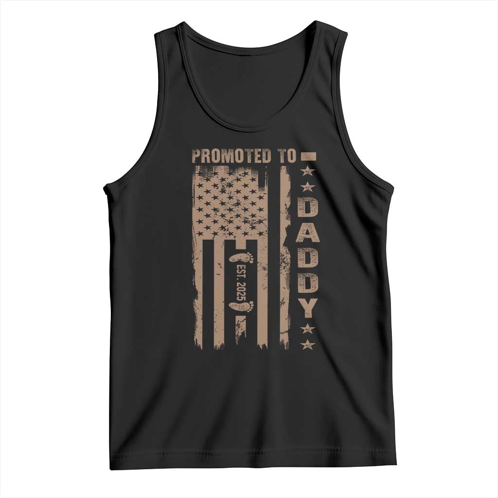 New Dad 2025 Tank Top Promoted To Daddy Est 2025 TS09 Black Print Your Wear