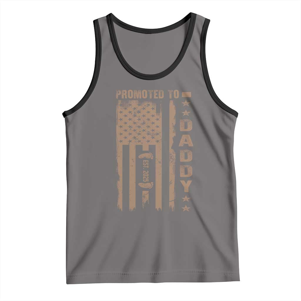 New Dad 2025 Tank Top Promoted To Daddy Est 2025 TS09 Deep Heather Black Print Your Wear