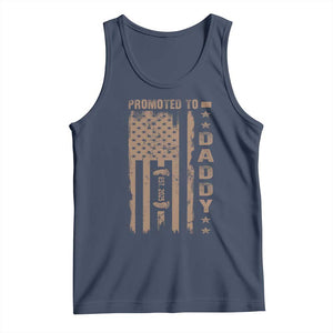 New Dad 2025 Tank Top Promoted To Daddy Est 2025 TS09 Navy Print Your Wear