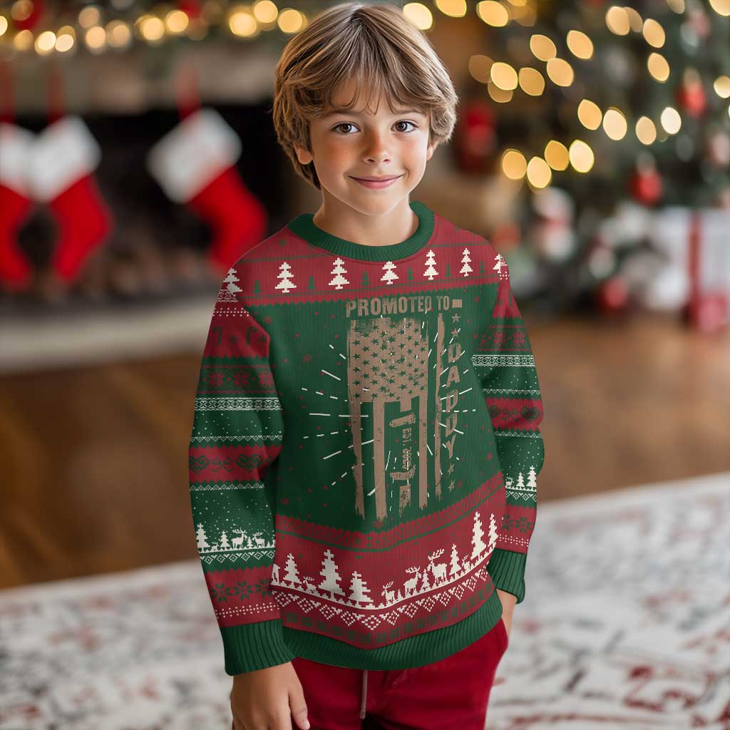 New Dad 2025 Ugly Christmas Sweater Promoted To Daddy Est 2025 TS09 Christmas Print Your Wear