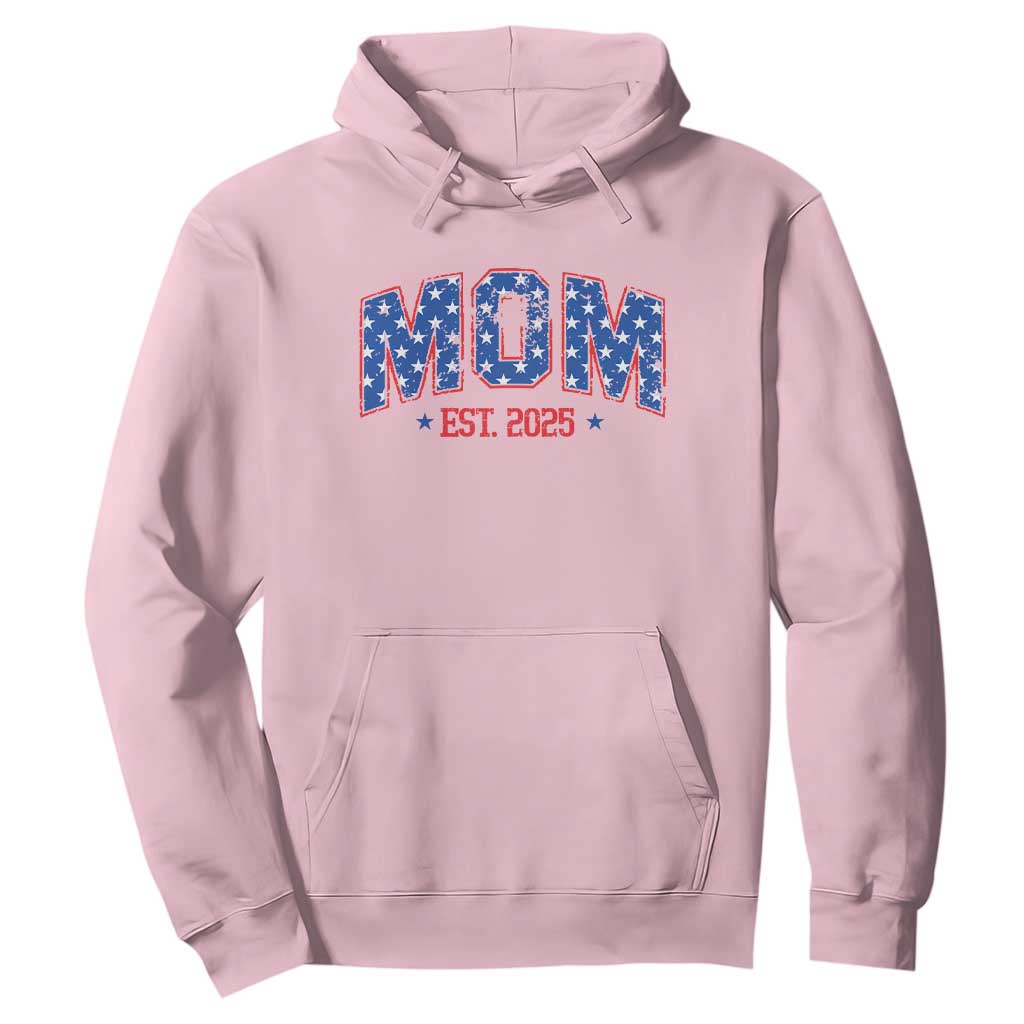 Mom Est 2025 Hoodie Patriotic America Flag New Mother TS09 Light Pink Print Your Wear