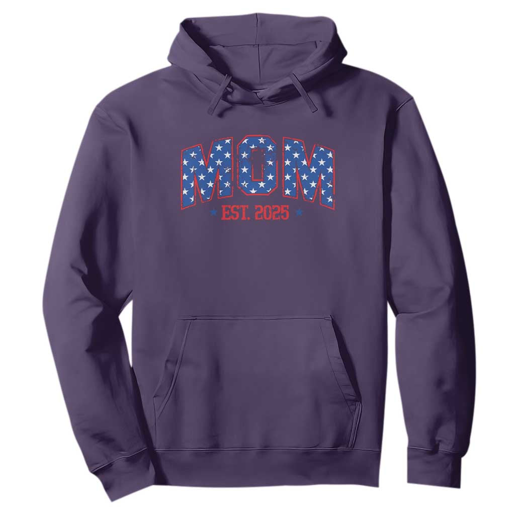Mom Est 2025 Hoodie Patriotic America Flag New Mother TS09 Purple Print Your Wear
