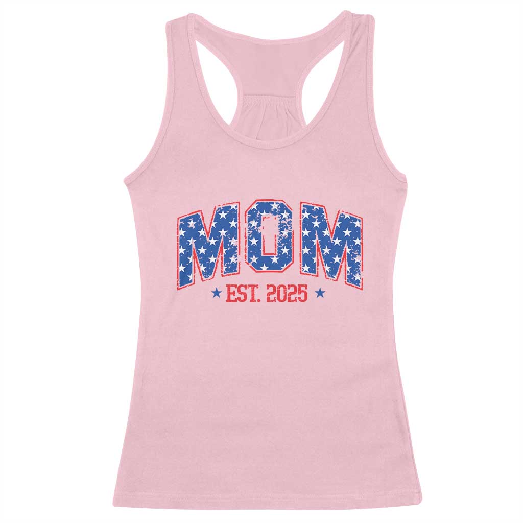Mom Est 2025 Racerback Tank Top Patriotic America Flag New Mother TS09 Light Pink Print Your Wear