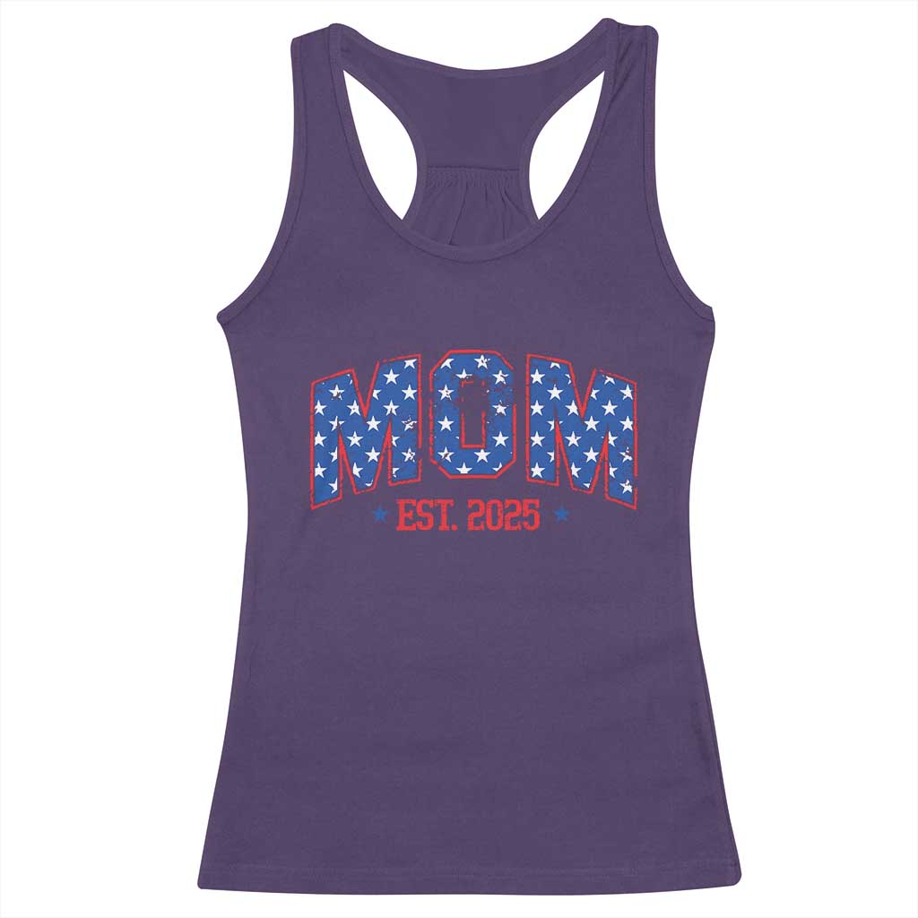 Mom Est 2025 Racerback Tank Top Patriotic America Flag New Mother TS09 Purple Print Your Wear