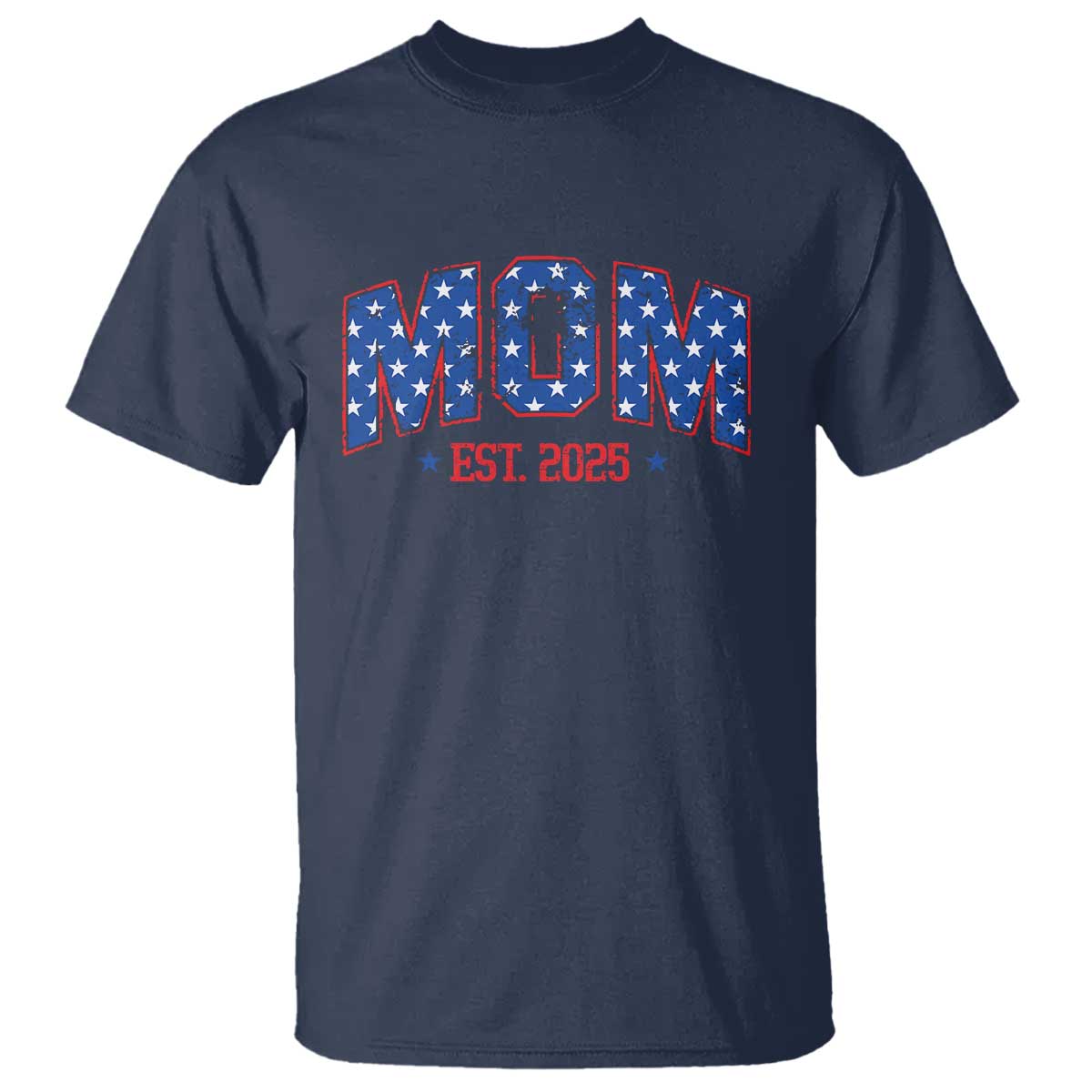 Mom Est 2025 T Shirt Patriotic America Flag New Mother TS09 Navy Print Your Wear