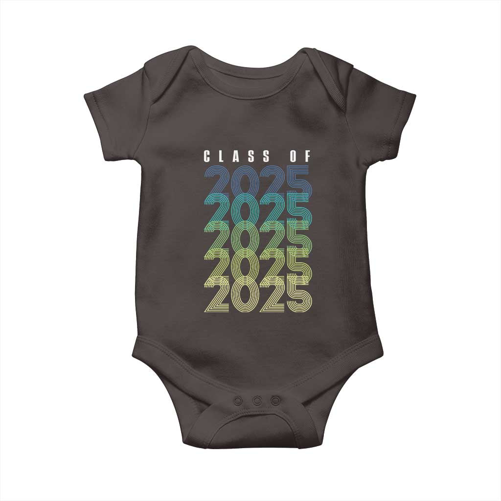 Graduation Baby Onesie Class Of 2025 Retro TS09 Dark Chocolate Print Your Wear