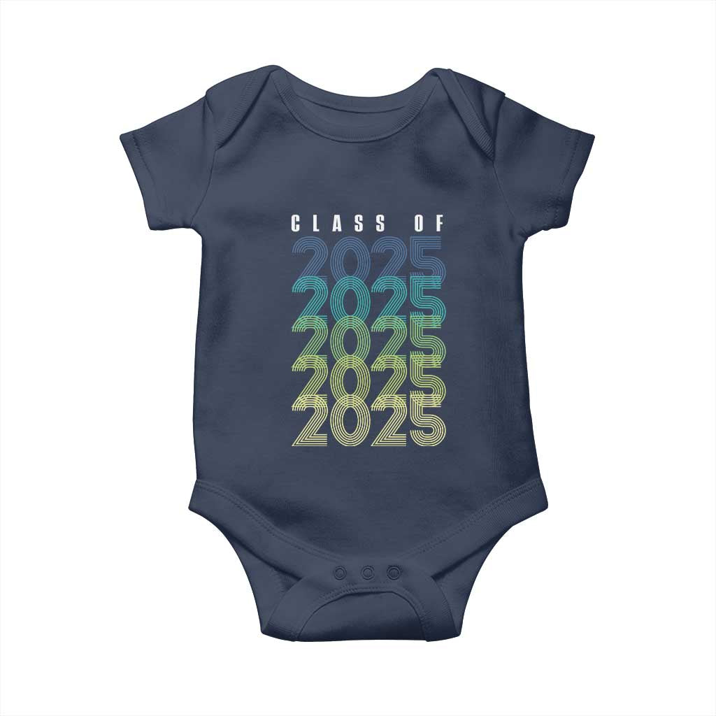 Graduation Baby Onesie Class Of 2025 Retro TS09 Navy Print Your Wear