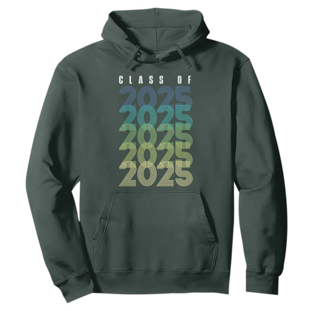 Graduation Hoodie Class Of 2025 Retro TS09 Dark Forest Green Print Your Wear