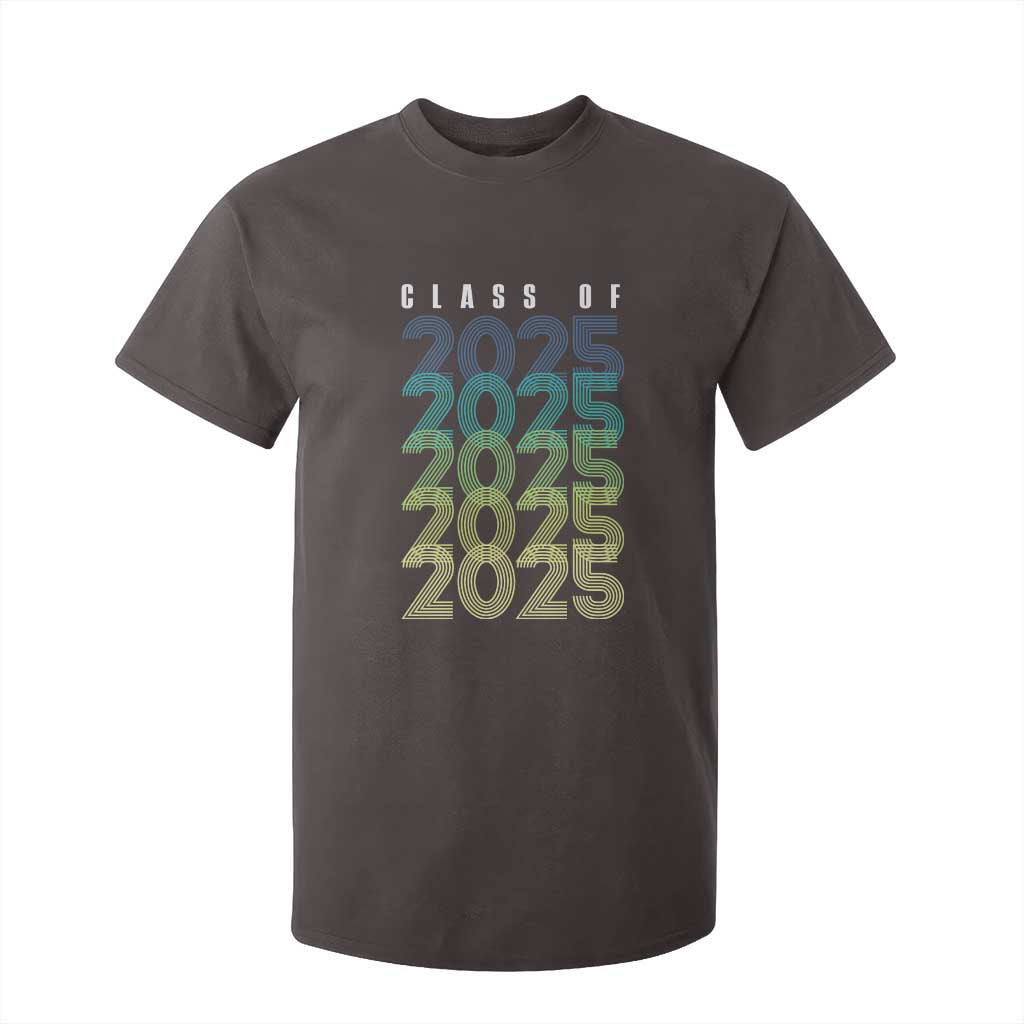 Graduation T Shirt For Kid Class Of 2025 Retro TS09 Dark Chocolate Print Your Wear