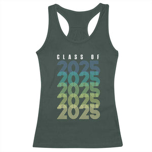 Graduation Racerback Tank Top Class Of 2025 Retro TS09 Dark Forest Green Print Your Wear