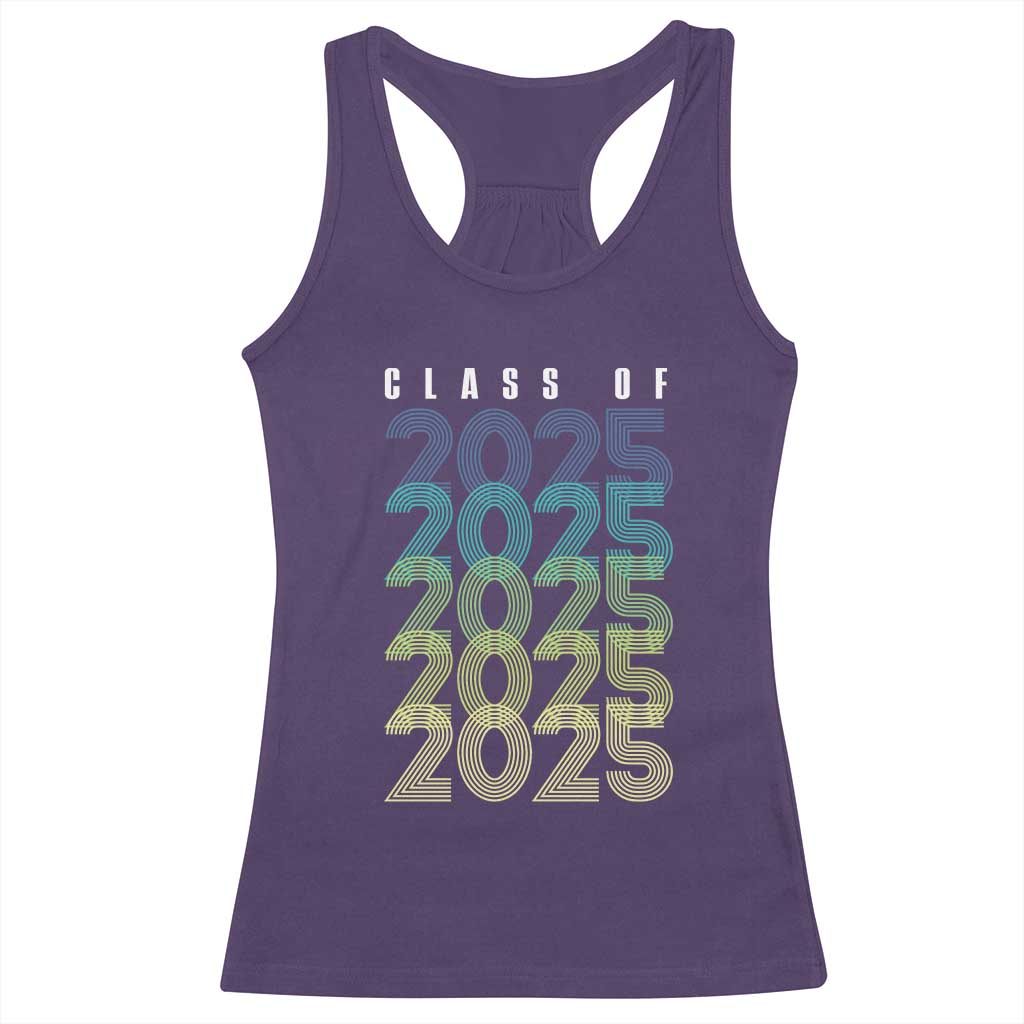 Graduation Racerback Tank Top Class Of 2025 Retro TS09 Purple Print Your Wear