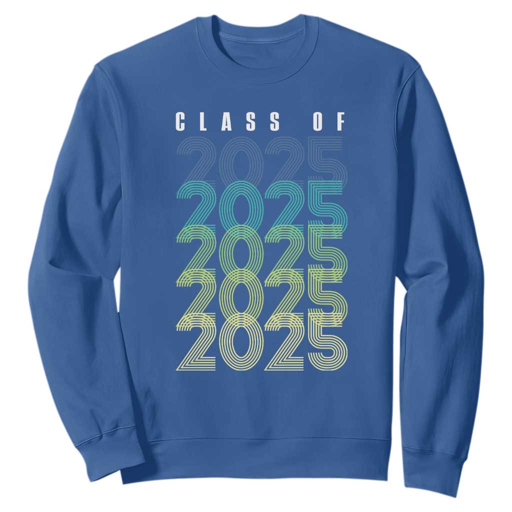 Graduation Sweatshirt Class Of 2025 Retro TS09 Royal Blue Print Your Wear