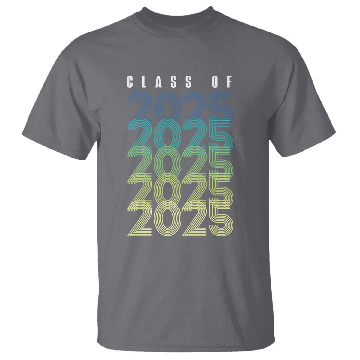 Graduation T Shirt Class Of 2025 Retro TS09 Charcoal Print Your Wear
