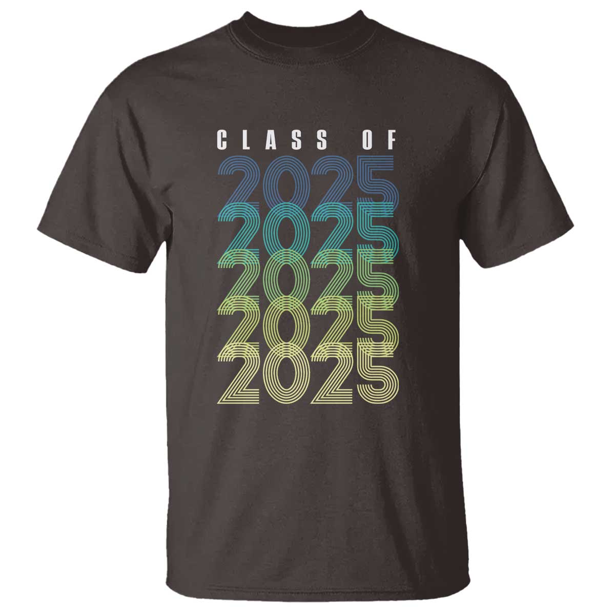 Graduation T Shirt Class Of 2025 Retro TS09 Dark Chocolate Print Your Wear