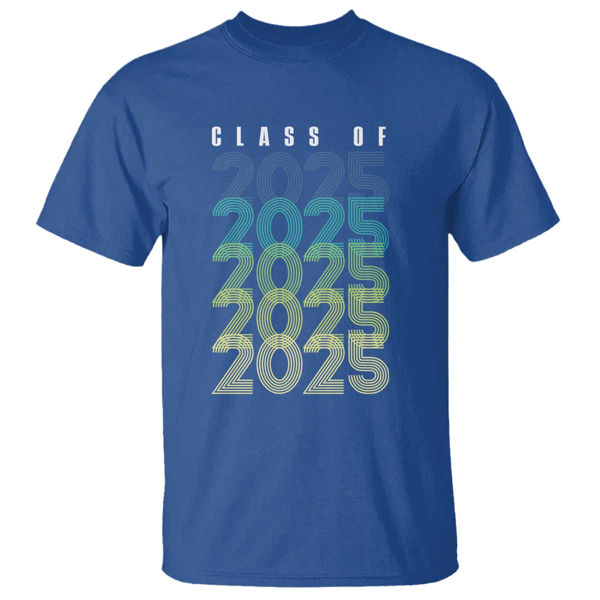 Graduation T Shirt Class Of 2025 Retro TS09 Royal Blue Print Your Wear