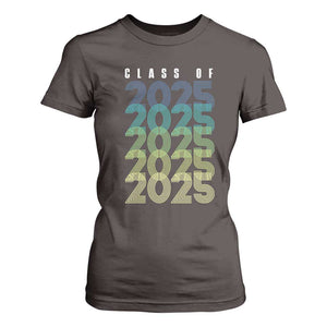 Graduation T Shirt For Women Class Of 2025 Retro TS09 Dark Chocolate Print Your Wear