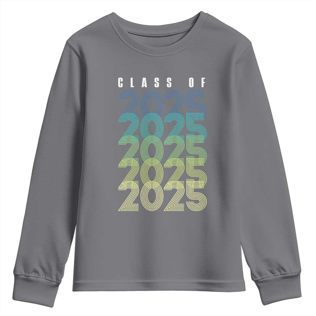 Graduation Youth Sweatshirt Class Of 2025 Retro TS09 Charcoal Print Your Wear