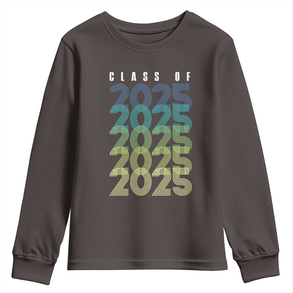 Graduation Youth Sweatshirt Class Of 2025 Retro TS09 Dark Chocolate Print Your Wear