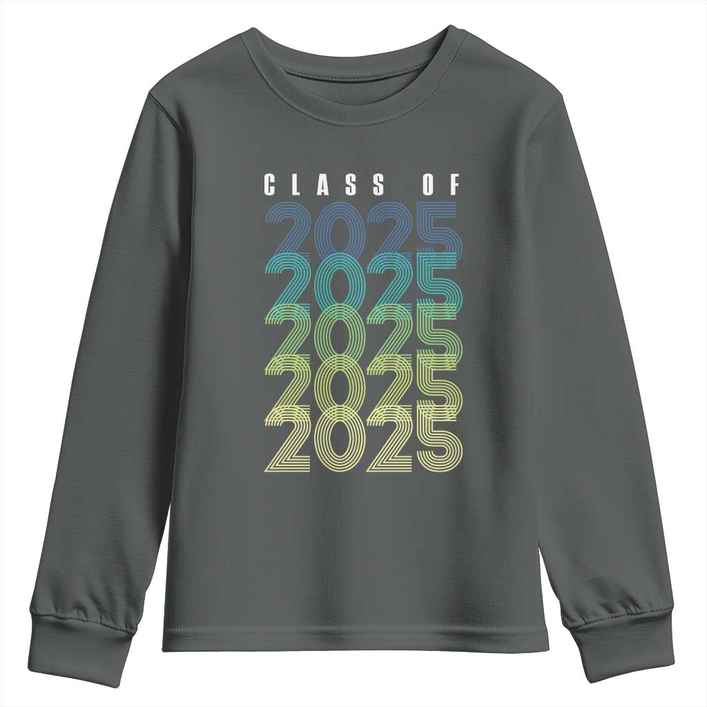 Graduation Youth Sweatshirt Class Of 2025 Retro TS09 Dark Heather Print Your Wear