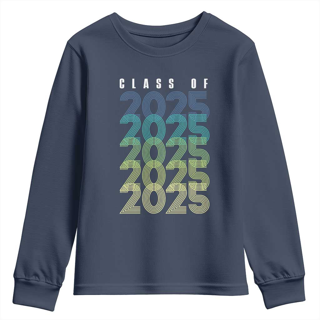 Graduation Youth Sweatshirt Class Of 2025 Retro TS09 Navy Print Your Wear