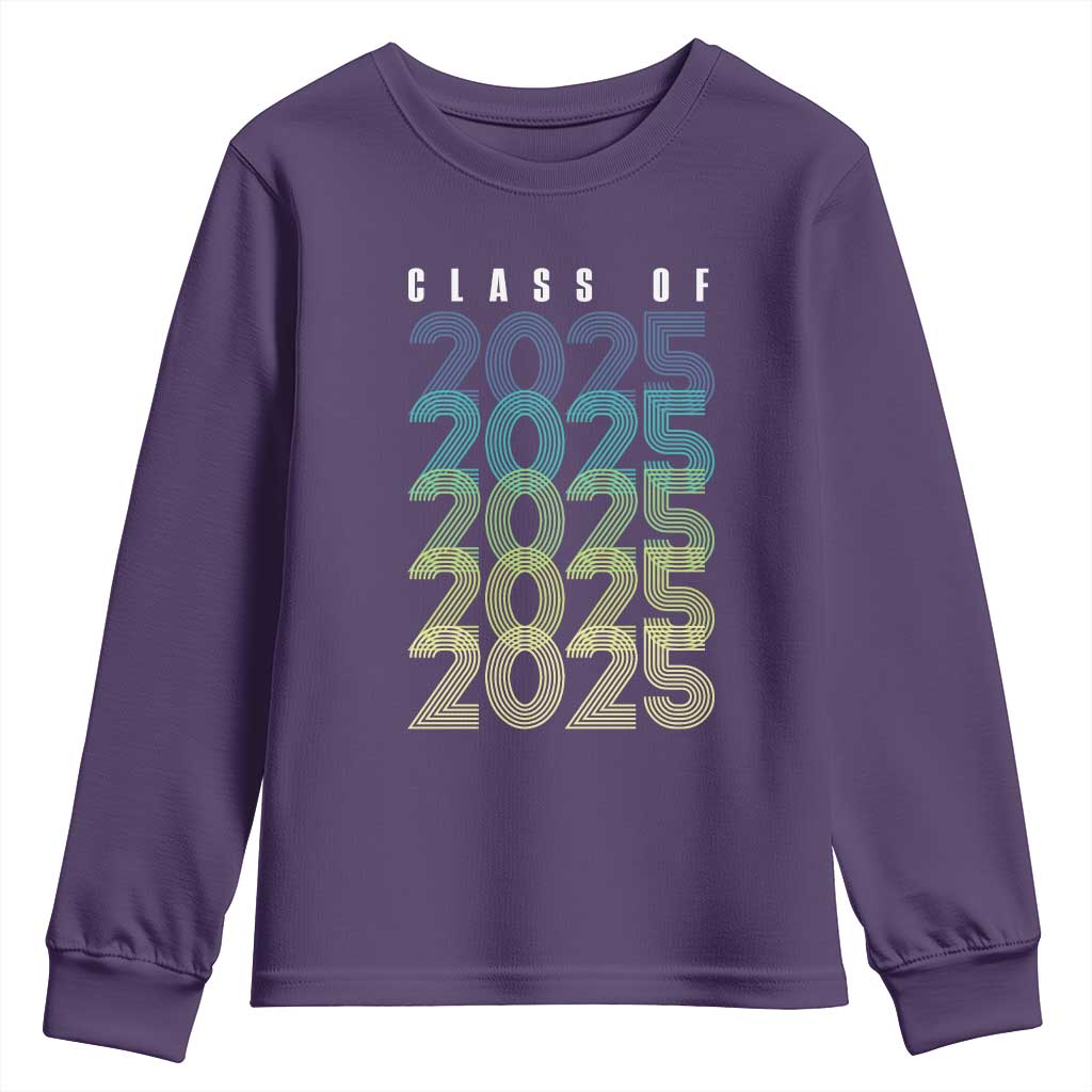 Graduation Youth Sweatshirt Class Of 2025 Retro TS09 Purple Print Your Wear