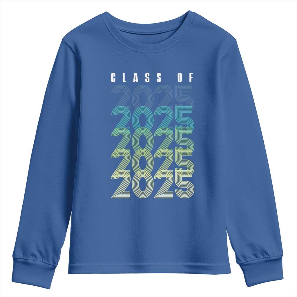 Graduation Youth Sweatshirt Class Of 2025 Retro TS09 Royal Blue Print Your Wear