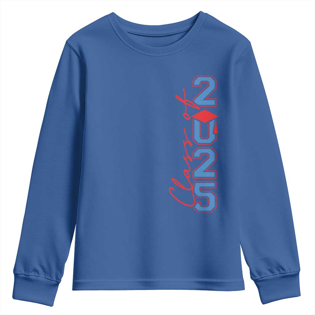 Graduation Class Of 2025 Youth Sweatshirt TS09 Royal Blue Print Your Wear