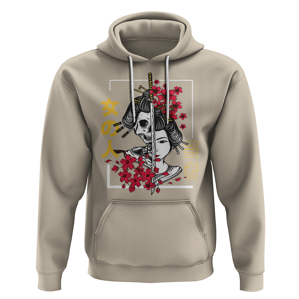 Japanese Samurai Hoodie Floral Warrior Geisha Woman Tokyo Anime TS09 Sand Printyourwear