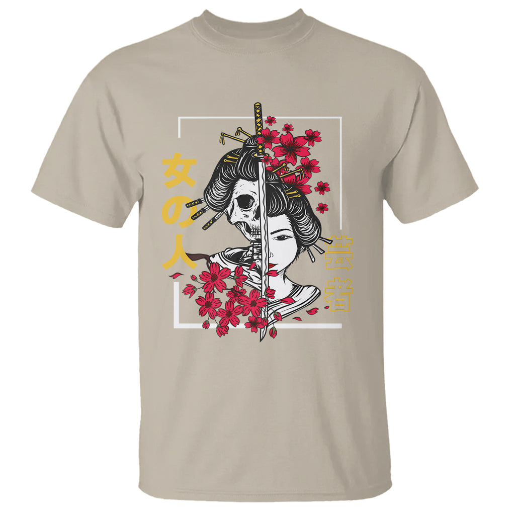 Japanese Samurai T Shirt Floral Warrior Geisha Woman Tokyo Anime TS09 Sand Printyourwear