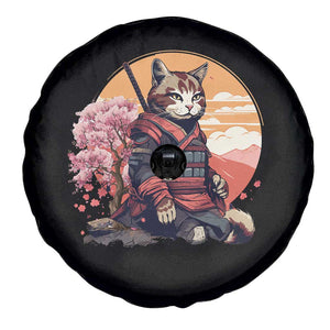 Japanese Samurai Cat Spare Tire Cover Floral Warrior Geisha Woman Tokyo Anime TS09 Print Your Wear