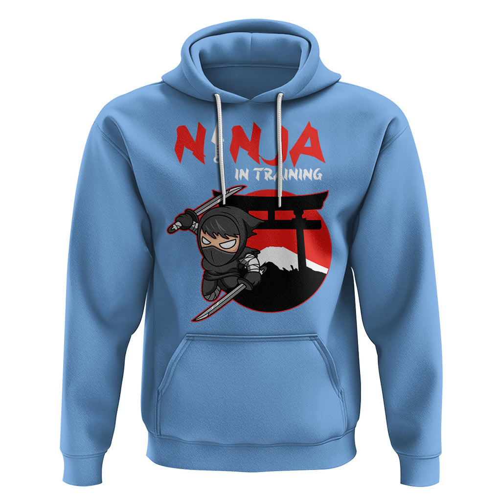 Ninja Hoodie In Training Cool Warrior Kids Boy Man Ninjutsu TS09 Carolina Blue Printyourwear