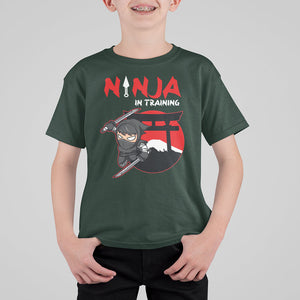 Ninja T Shirt For Kid In Training Cool Warrior Kids Boy Man Ninjutsu TS09 Dark Forest Green Printyourwear