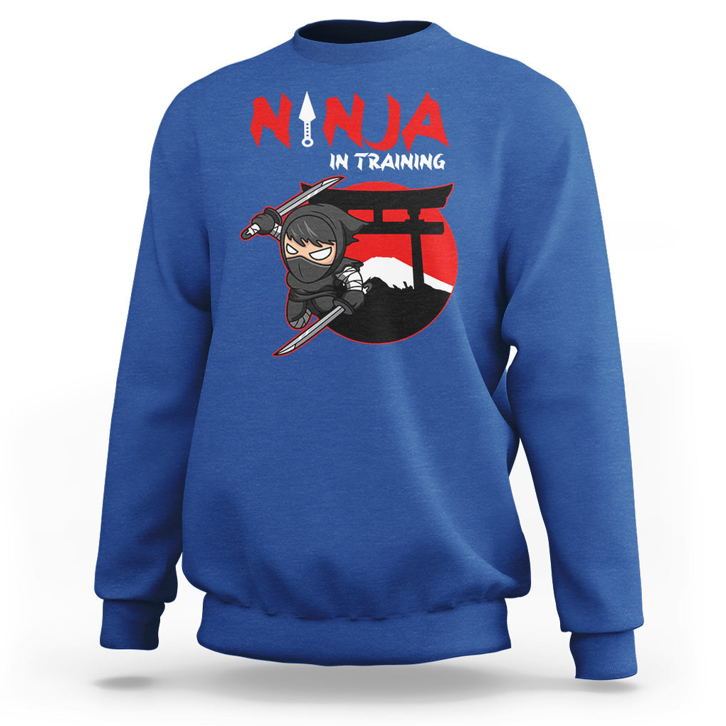 Ninja Sweatshirt In Training Cool Warrior Kids Boy Man Ninjutsu TS09 Royal Blue Printyourwear