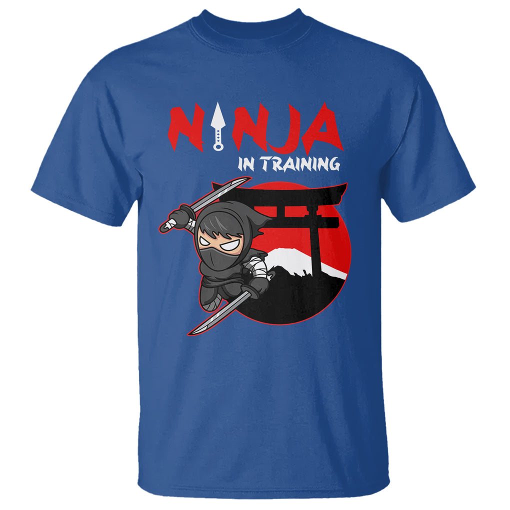 Ninja T Shirt In Training Cool Warrior Kids Boy Man Ninjutsu TS09 Royal Blue Printyourwear