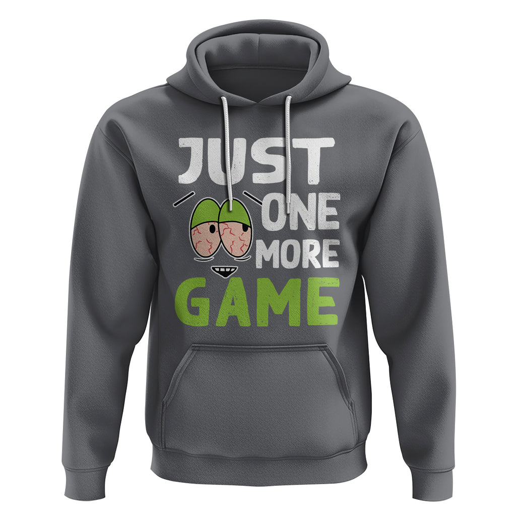 Funny Video Gamer Hoodie Just One More Game Kids Boys Man TS09 Charcoal Printyourwear
