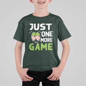 Funny Video Gamer T Shirt For Kid Just One More Game Kids Boys Man TS09 Dark Forest Green Printyourwear