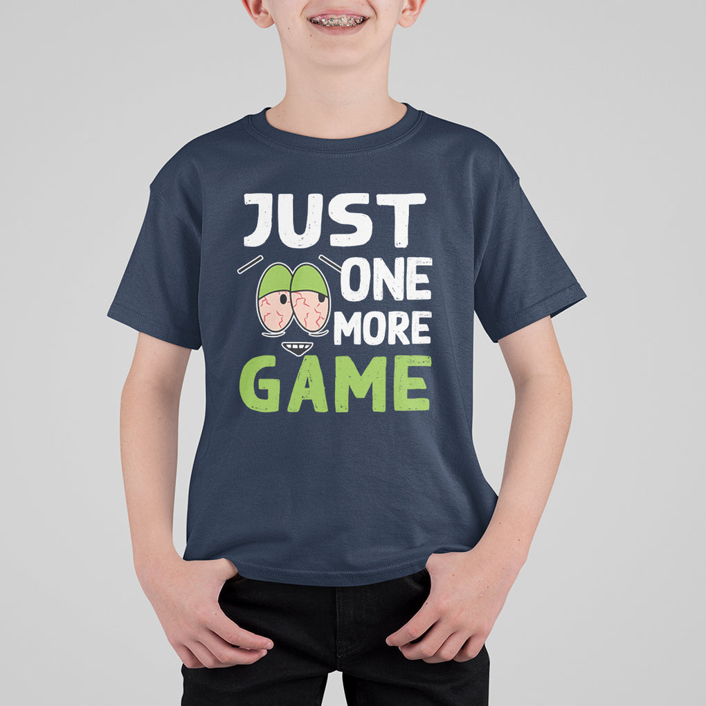 Funny Video Gamer T Shirt For Kid Just One More Game Kids Boys Man TS09 Navy Printyourwear
