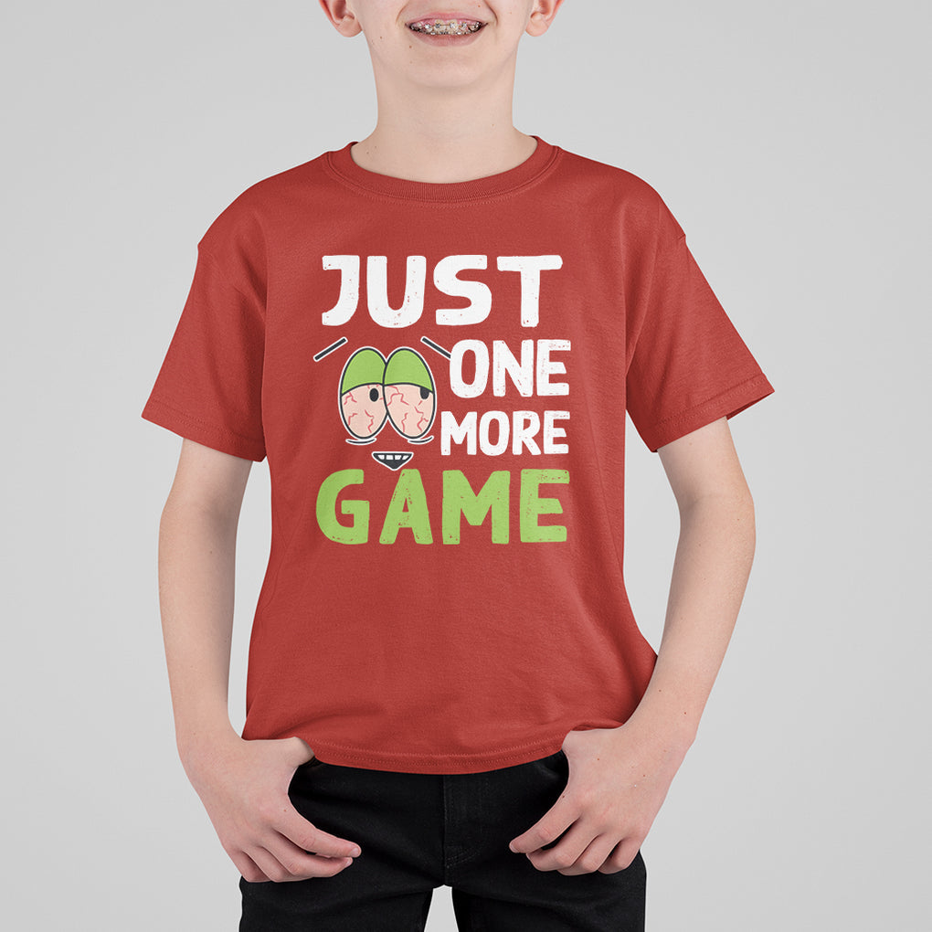 Funny Video Gamer T Shirt For Kid Just One More Game Kids Boys Man TS09 Red Printyourwear