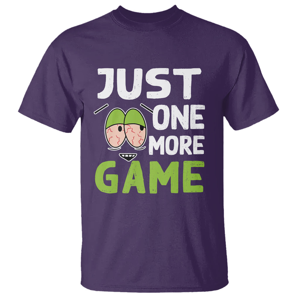 Funny Video Gamer T Shirt Just One More Game Kids Boys Man TS09 Purple Printyourwear