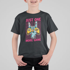 Funny Video Gamer T Shirt For Kid Just One More Game Skeleton Kids Boys Man TS09 Black Printyourwear