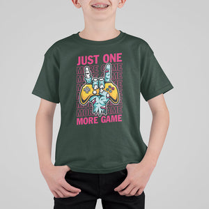 Funny Video Gamer T Shirt For Kid Just One More Game Skeleton Kids Boys Man TS09 Dark Forest Green Printyourwear